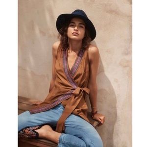 Anthro Maeve Luviana brown wrap tank top